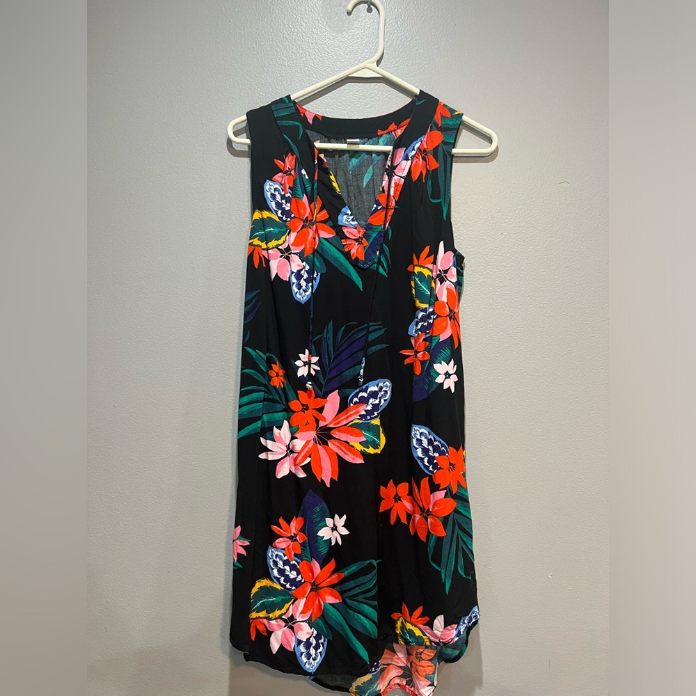 Tropical floral print dress